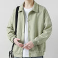 Custom Coat Men's Fashion Retro Solid Suede Polo Jacket Men's Top Street Loose Versatile Jacket