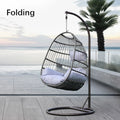 Summer Folding Metal & PE Rattan Garden Patio Flatpack Outdoor Gym Furniture Hammock Hanging Basket Egg Swing Chair