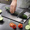 Eco Friendly Rectangular Stainless Steel Cutting Board Double Sided Heavy Duty Titanium Chopping Board for Vegetable Kitchen
