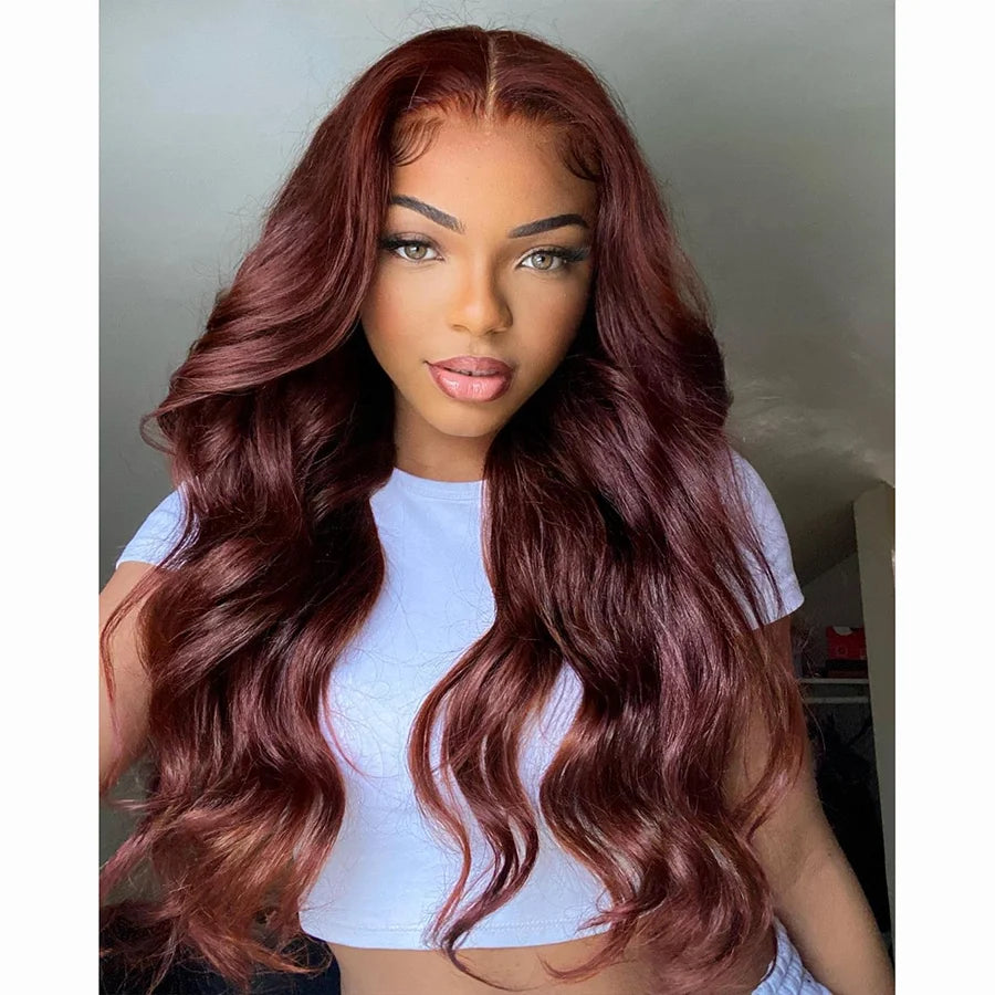 13x6 hd Lace Frontal Wig Human Hair Red Lace Front Human Hair Wig Burgundy 99j Deep Wave Wig for Black Women