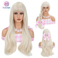 Wholesale Beauty Lady Wigs Synthetic Machine Made Wavy Hair Synthetic Wigs