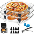 Stainless Steel Square Air Fryer Rack Stackable and Compatible with Dehydrator Essential Home Kitchen Accessory