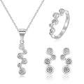 Newest Fashion 925 Sterling Silver Simple Jewelry Sets AAA Cubic Zirconia Rhodium & Gold Plating Necklace Jewelry Set for Girls