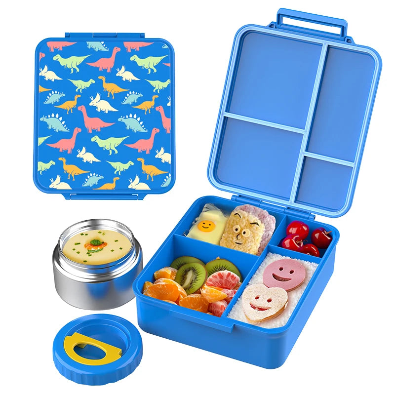 Aohea Logo Custom Bpa Free Rectangle Kid Lunch Box Plastic Eco-friendly  Bento Lunch Box with Stainless Steel Food Jar Bowl Soup