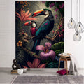 Jungle Leopard Wall Tapestry Tropical Plant Wall Hanging Bedroom Dormitory Fabric Wall Decoration Animal Background Cloth