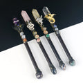 CHUSE Crystal Witchcraft Supplies Hand Made Witch Wand Natural Crystal Magic Wand Stick for Meditation Party Decorations