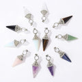 Natural Healing Crystal Pendant Faceted Hexagonal Pointed Stones Reiki Chakra Energy Pendulums Pendant