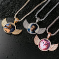 Custom Memory Photo Frame Medallions Necklace&Pendant in Silver With Tennis Chain Hip Hop Jewelry Personalized Cubic Zircon Gift