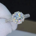 CAOSHI Dainty Engagement Thin Anillos Woman Sparkling Round Chic Rings Macro Pave Silver Beautiful Wedding Rings