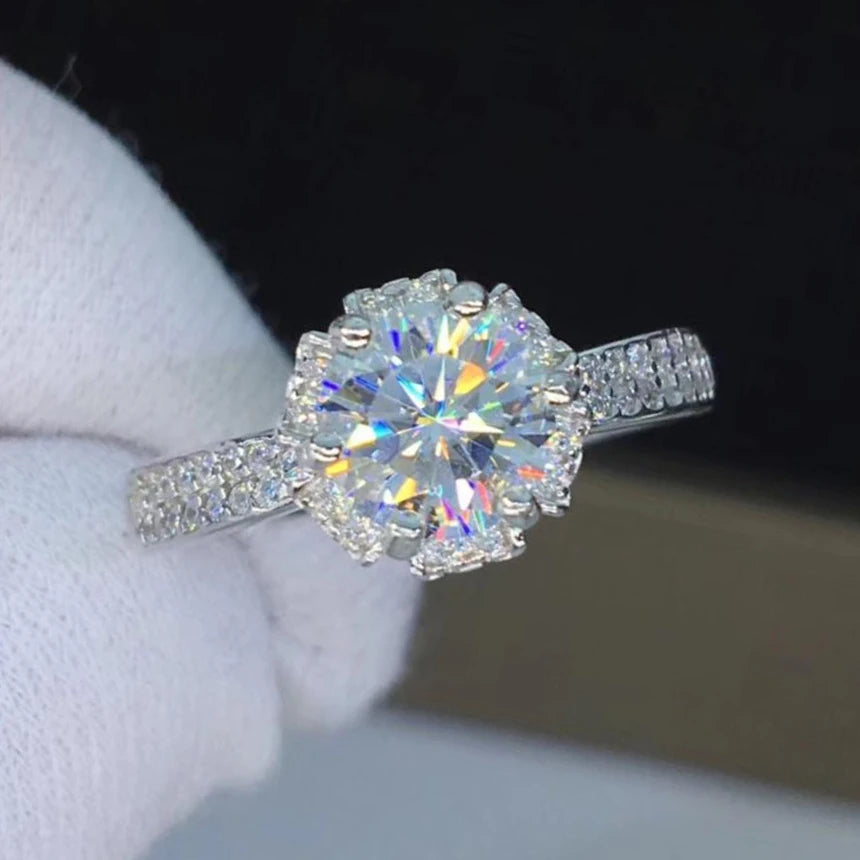 CAOSHI Dainty Engagement Thin Anillos Woman Sparkling Round Chic Rings Macro Pave Silver Beautiful Wedding Rings