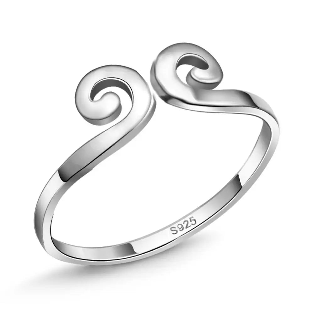REETI 925 Sterling Silver Hoops Open Rings for Women Vintage Style Lady Prevent Allergy Sterling-silver-jewelry