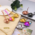 Creative Eco-Friendly Reusable Heart-Shaped Tea Strainer with Stainless Steel Metal Handle Infuser Set
