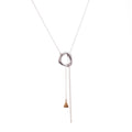 Platinum Plated Brass Necklace Irregular Round Ring Pyramid Pendant Trendy Elegant Women's Jewelry