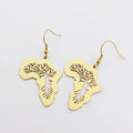 Stainless Steel Africa Map Earrings Joyas Acero Inoxidable Earrings Yellow Urban Jewelry Dainty Jewelry Jewellery
