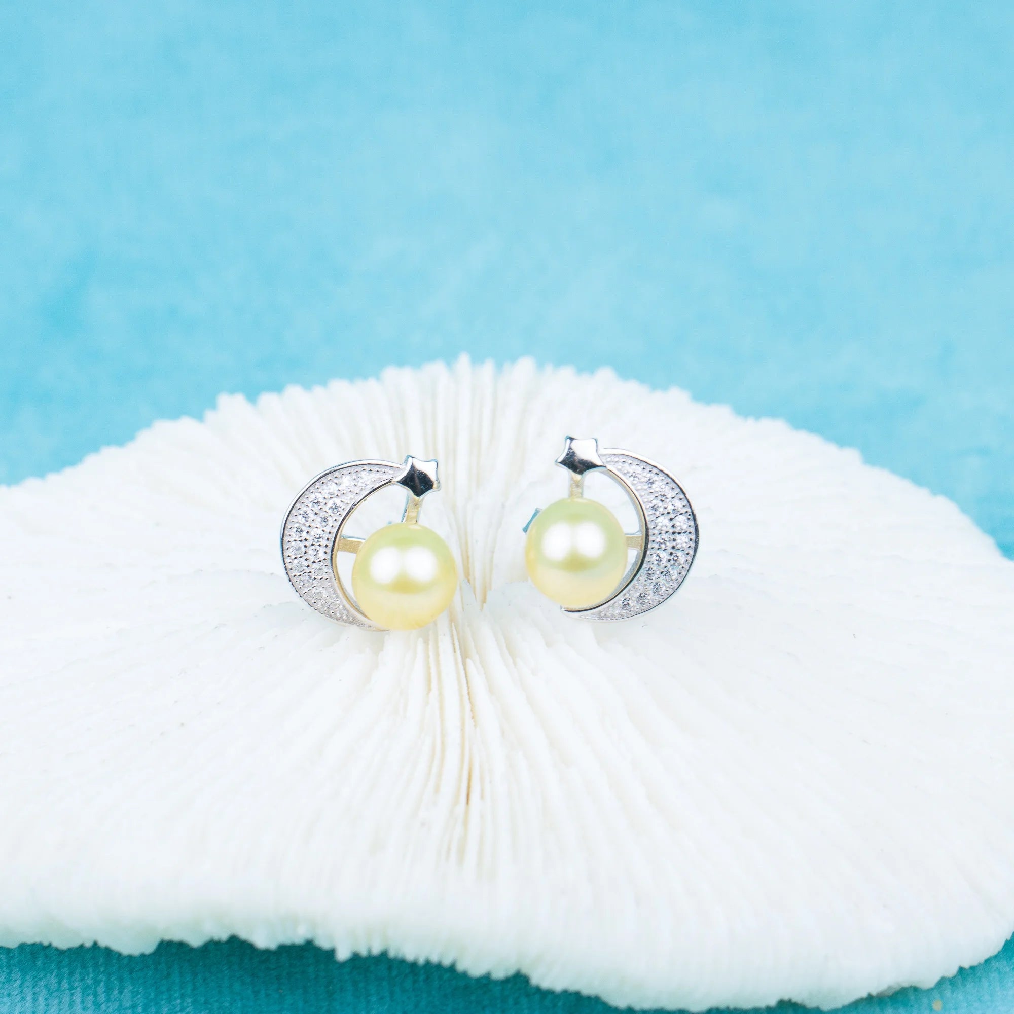 E030612 S925 Pearl Earring 925 Sterling Silver DIY 7-8mm Natural Freshwater Pearl Stud Earring for Women