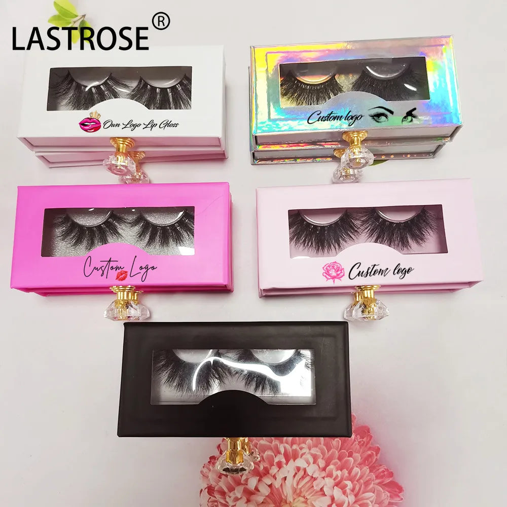 OEM Eyelash Packaging Box Bulk Luxury Drawer Pull Out Lashbox Private Label Full Strip Lashes Package with Diamond Handle