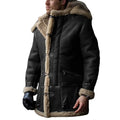 European Size S-5XL Warm Thick Windproof Long Outerwear Coat Mens Faux Fur Parka Jacket With Hood