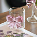 3D Bow Knot High Borosilicate Glass Tea Cups Pink Bow Tie Glass Water Cup Coffee Mug Mug for Gift Wedding