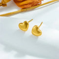 Minimalist Anti Tarnish 316l Stainless Steel 18k Pvd Gold Plated Heart Shape Studs Earrings for Women Gold Plated Jewelry