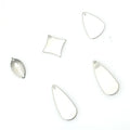 Stainless Steel Leaf Diamond-shaped Droplet Pendant Necklace Bracelet Diy Stainless Steel Jewelry Accessories