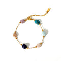 National Style Waterproof Stainless Steel 18K Gold Bracelet Jewelry Fashion Irregular Natural Stone Bracelet for Women