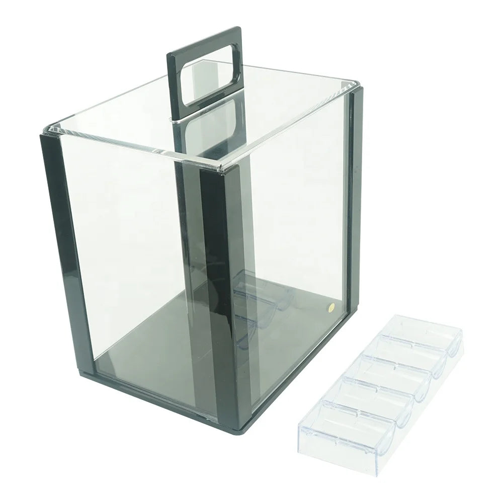 Casino Accessories Poker Chip Storage Box 1000 Pcs 39mm  Luxury Acrylic Birdcage case Casino Chips Carry Case