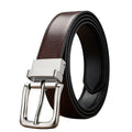 Double Side Reversible Buckle Genuine Leather Belt Cowhide Split Leather for Men
