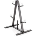 Olym Barbell Holder Weight Rack Metal Storage Stand with 4 Barbell Holders and Weight Plates Rack