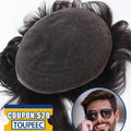 Hot Selling Products 2024 Full Lace Human Hair Replacement Systems Toupee Natural Black Remy Human Hair Male Toupee Hair Pieces