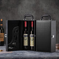 Personalized Luxury Wine Gift Box with Matt Lamination & Embossing Flip Top PU Leather Shaped Box Custom Logo Recyclable