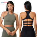 High Support Sports Bra for Women Shockproof Back Hollow Out Yoga Bra Plus Size Fitness Gym Tank Tops