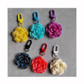Wholesale Cute 3D Flower Figurines Metal Key Chains 100pcs Yiwu Factory Custom Keychain Key Holder Decoration