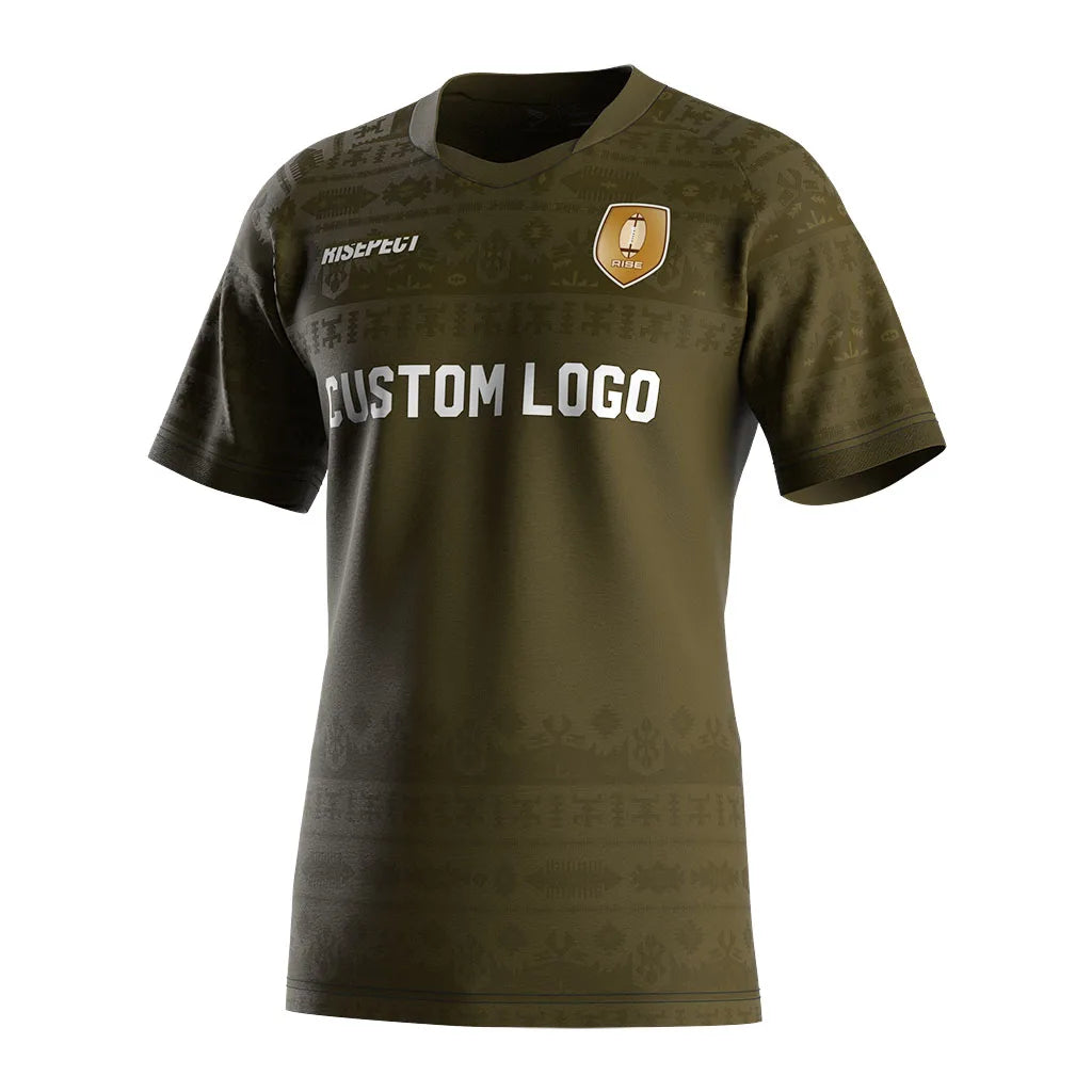Supplier Sublimation Training Workout Dry-Fit V-Neck Thunder Jersey Union Wholesale Rugby Mens Shirt Sport Tshirt for Boys