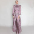 2022 Yiwu Manufacturers Wholesale Softly Tied Waist Big Hem Dress Elegant Satin Long Dress Dubai  Dress