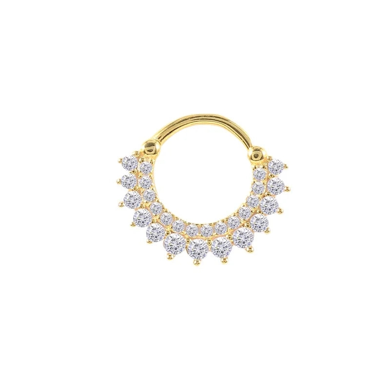 Rainbowking Hot Selling Personalized Jewelry 925 Silver Diamond Round Nose Ring Piercing Cartilage Earrings for Women