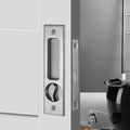Flush Pull Rectangular Recessed Sliding Closet Door Handles Cabinets Brush Silver Door Handle
