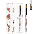 YALIXIN Luxury 3D Nail Brush #2-#14 Custom Logo Gradient Acrylic Handle with Real Kolinsky Hair and Nylon Crimped Ferrule