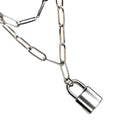 Nabest Waterproof Stainless Steel Paper Clip Lock Pendant Necklaces 18k Gold Plated Double Layer Choker