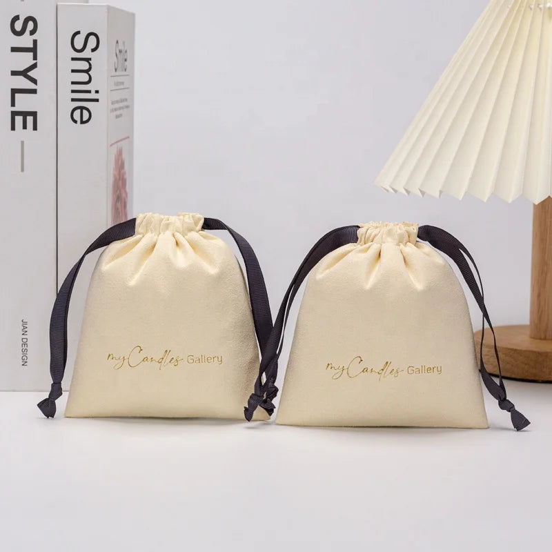 Wholesale Custom Logo Printed Luxury Eco-friendly Microfiber Pouch Drawstring Scratch Resistant Jewelry Display Customizable