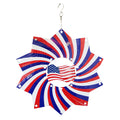 Factory Price Wind Spinner American Flag Garden Yard Decoration Garden Balcony Wall Art USA Hanging 3D Stainless Steel  Chimes