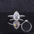 S925 Silver  7*10 mm Pear Shape Stone 2 Carat White Moissanite Silver Ring 925 Sterling Silver Open Gemstone Rings