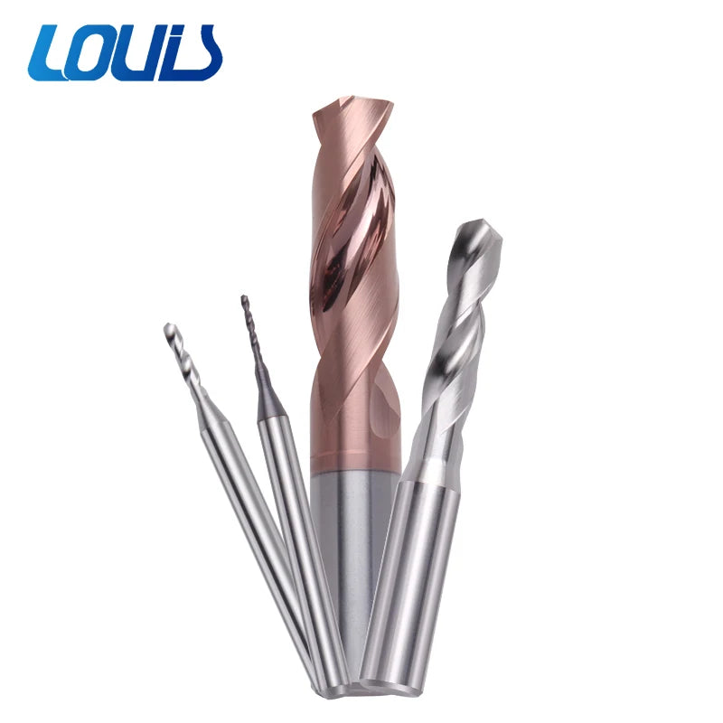 LOUIS Micro Diameter 0.2-12mm Decimal Point Tungsten Steel Bit Interval 0.05 Carbide Drill Bits for Machine Tools for Drilling