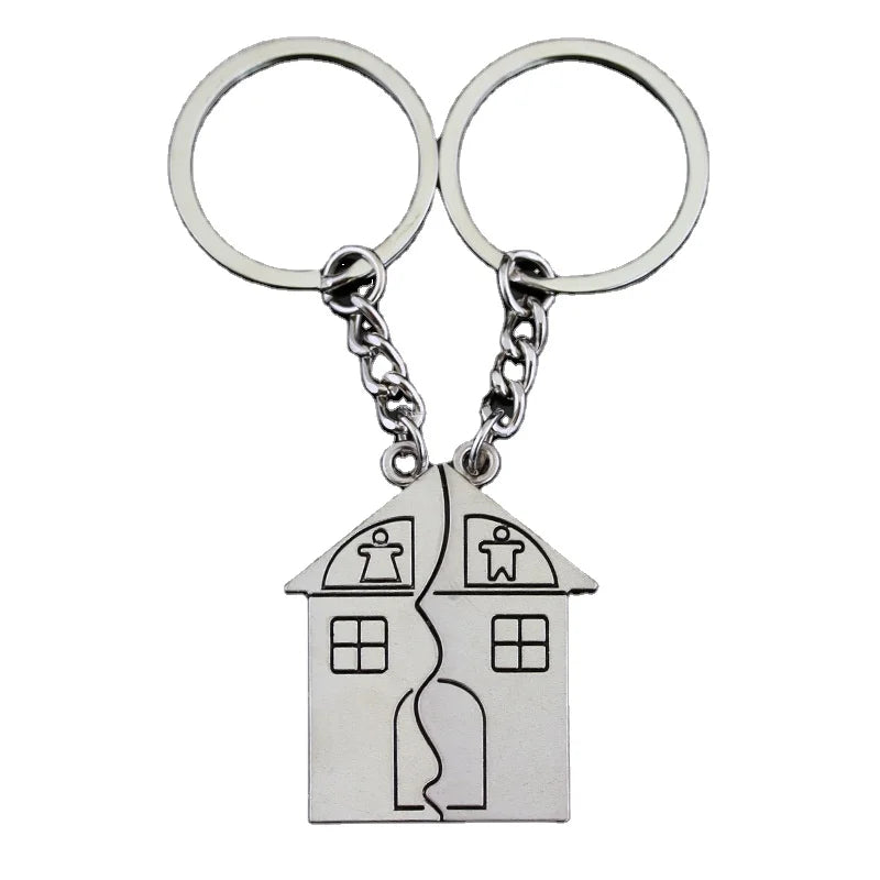 Factory Direct Fashion Metal House Keychain Creative Couple Keychain for Women Men Jewelry