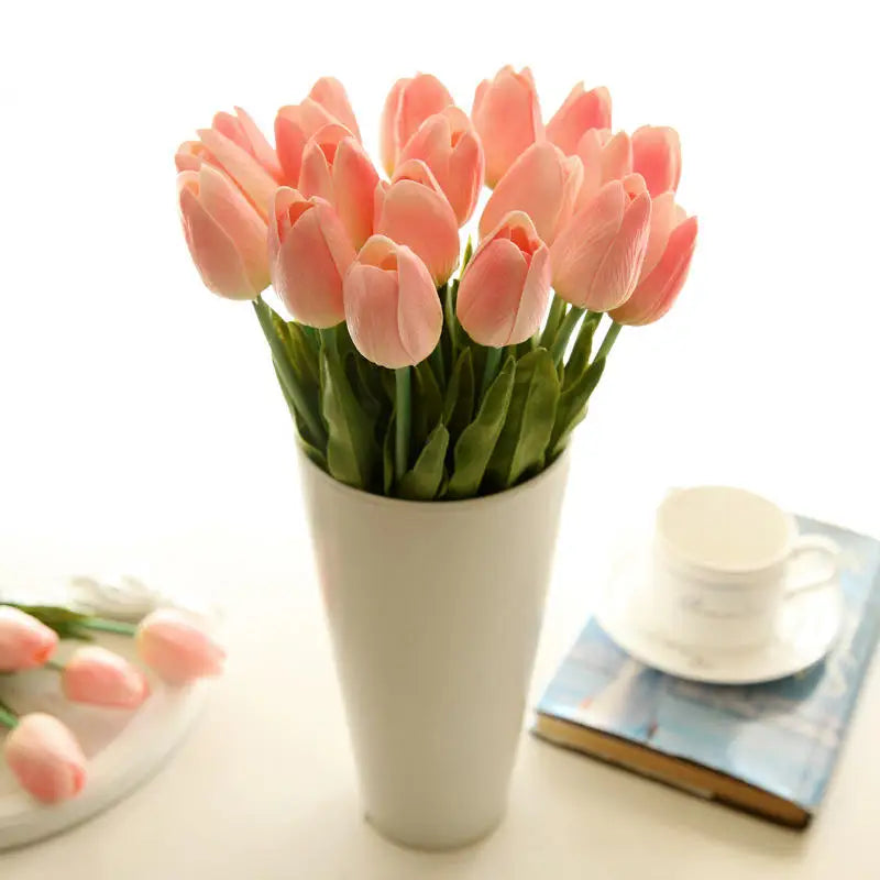 Elegant Real Touch Artificial Tulip Flowers for Weddings Wholesale Home Decor PU Material for Wedding Parties