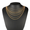 Dina Classic 18K Gold Plated Stainless Steel Snake Chain Choker Dainty Necklace Unisex Jewelry for Anniversary