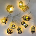 3 Meters LED Iron Work String Lights Golden Muslim Moon Castle Star Lamp Decoration for Middle East Eid Christmas Graduation