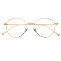 Classic Retro Metal Glasses with Gold Frame Optical Eye Anti-Blue Light for Men and Women