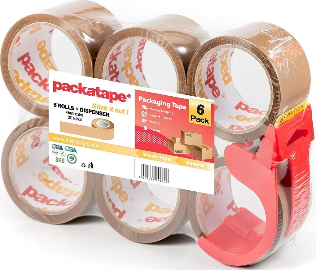 Clear BOPP Water Activated Single Sided Acrylic Adhesive 6 Rolls Pack Carton Sealing Packing Tape