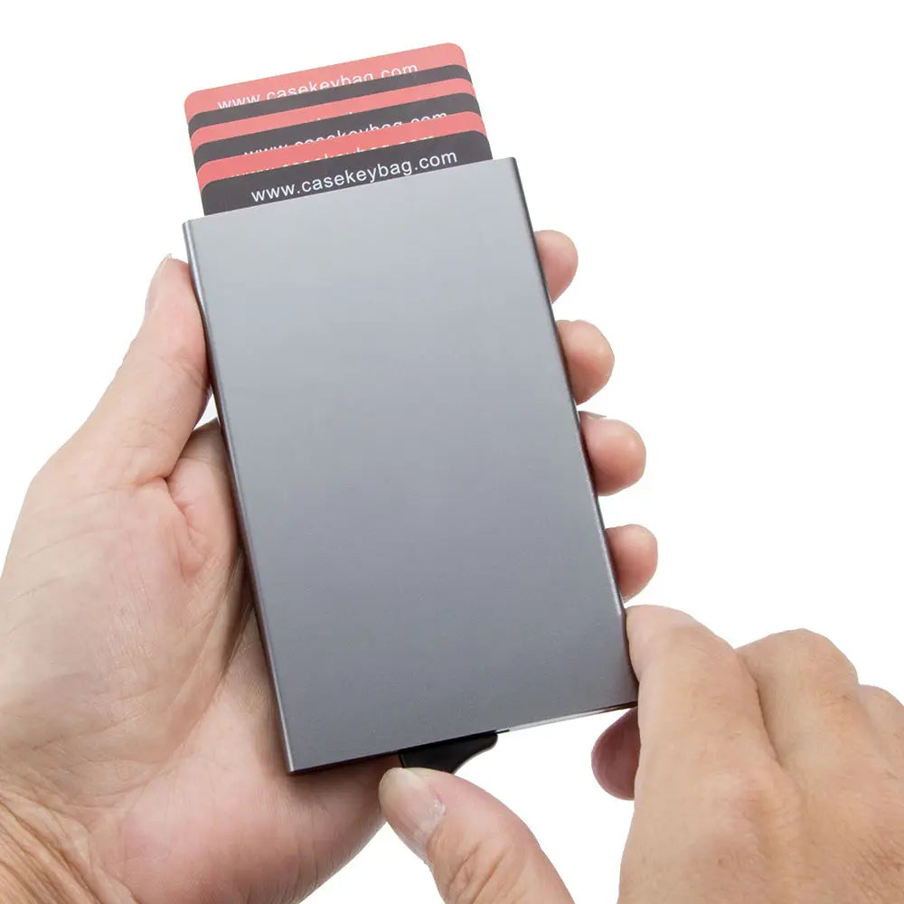 Factory Low Price Minimalist Aluminum Business Card Holder Billetera Popup RFID Function Credit Card Metal Wallet for Men