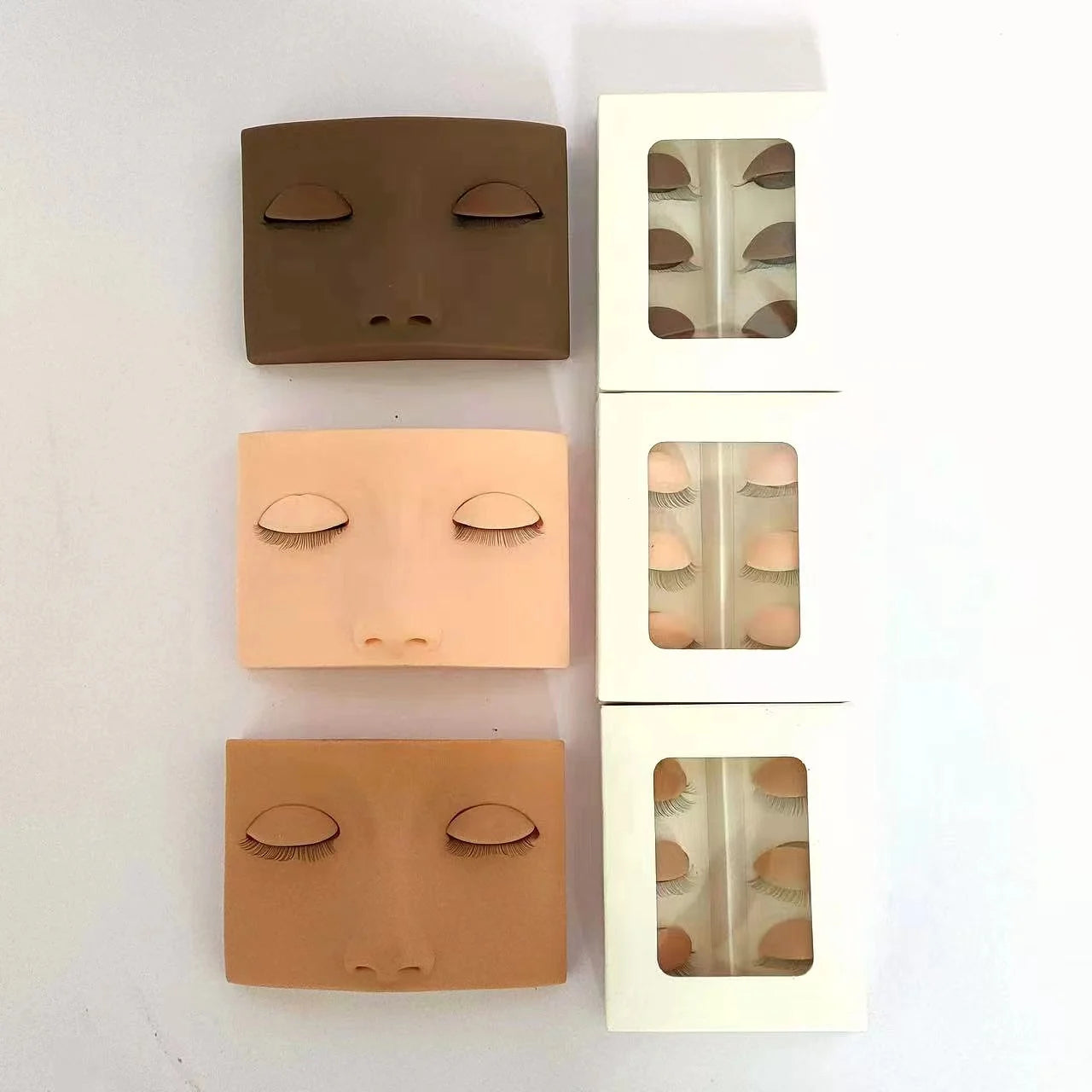 2024 Popular Eyelashes Extension Tools Silicone Head Mannequin Removable Eyes Beauty Salon Learner Eyebrow Practice Head Model